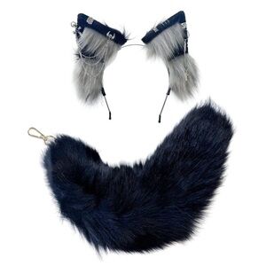 Cat Fox Wolf Ears And Tail Set - Plush Cosplay Clips Headband And Tail For🐳